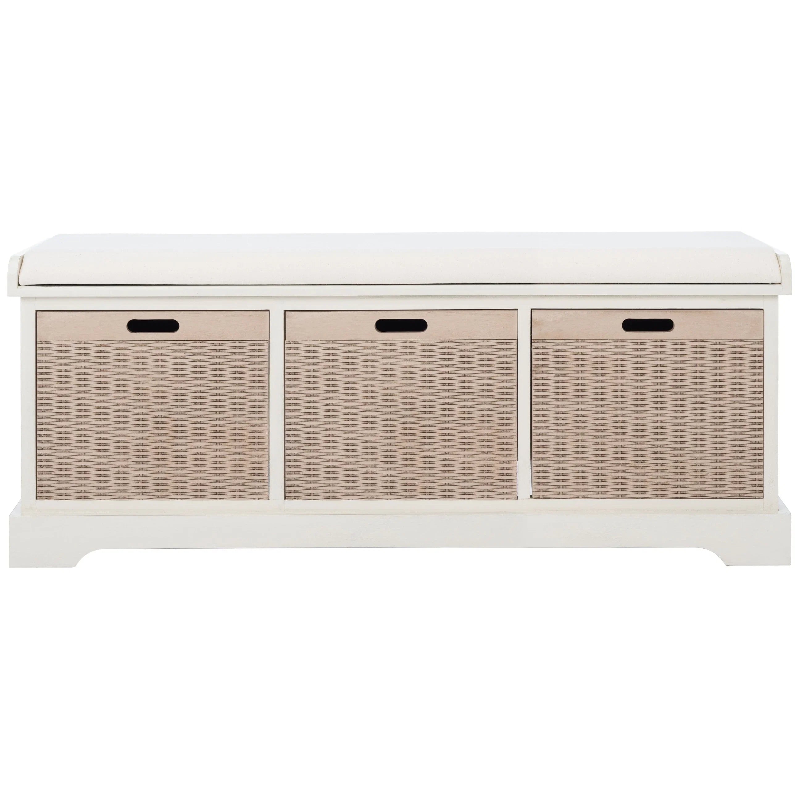 Banc de rangement SAFAVIEH Fiorello 3 tiroirs avec coussin - 47,3 L x 15 P x 19 H - 47Lx15Px19H