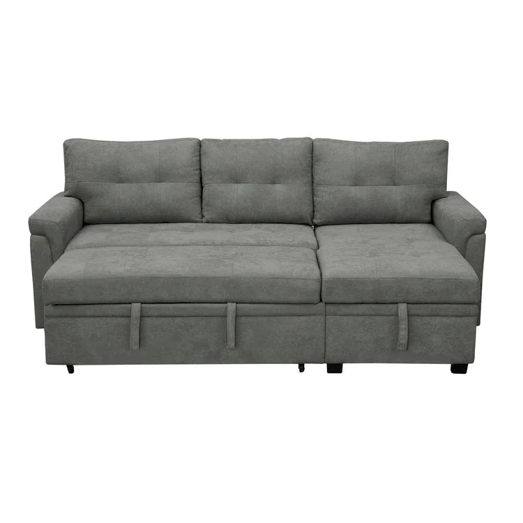 Canapé d'angle réversible avec lit gigogne, méridienne de rangement, pieds durables,