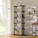 Bibliothèque à 6 niveaux, Organisateur de rangement de bibliothèque pour bureau à domicile, Unité d'étagères de rangement autoportante pour chambre à coucher, salon et bureau à domicile