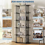 Bibliothèque à 6 niveaux, Organisateur de rangement de bibliothèque pour bureau à domicile, Unité d'étagères de rangement autoportante pour chambre à coucher, salon et bureau à domicile