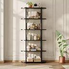 Bibliothèque à 6 niveaux, Organisateur de rangement de bibliothèque pour bureau à domicile, Unité d'étagères de rangement autoportante pour chambre à coucher, salon et bureau à domicile