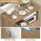 Meuble de rangement pour micro-ondes de cuisine avec 3 portes, 1 tiroir et étagères réglables, Armoire de rangement pour garde-manger