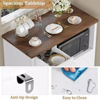 Meuble de rangement pour micro-ondes de cuisine avec 3 portes, 1 tiroir et étagères réglables, Armoire de rangement pour garde-manger
