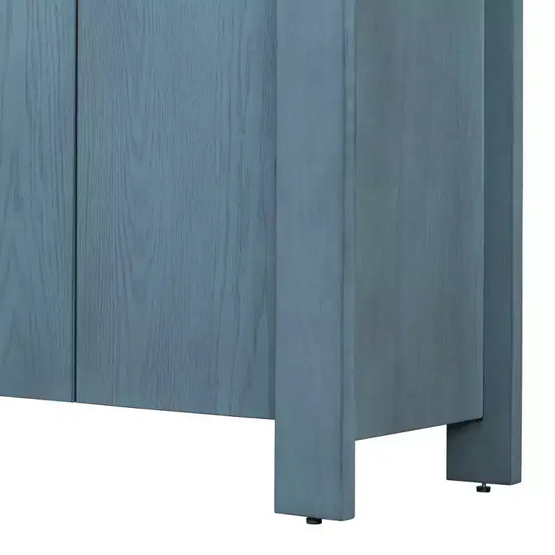 Bahut de ferme à 4 portes avec étagères réglables pour salle à manger et cuisine, bleu marine