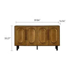 Meuble buffet avec 4 portes, console en bois avec étagère réglable, marron