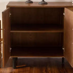 Meuble buffet avec 4 portes, console en bois avec étagère réglable, marron