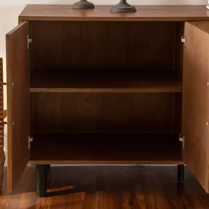 Meuble buffet avec 4 portes, console en bois avec étagère réglable, marron