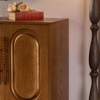 Meuble buffet avec 4 portes, console en bois avec étagère réglable, marron