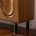 Meuble buffet avec 4 portes, console en bois avec étagère réglable, marron