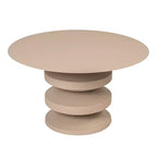 Storied Home Metal Accordion Coffee Table, Beige