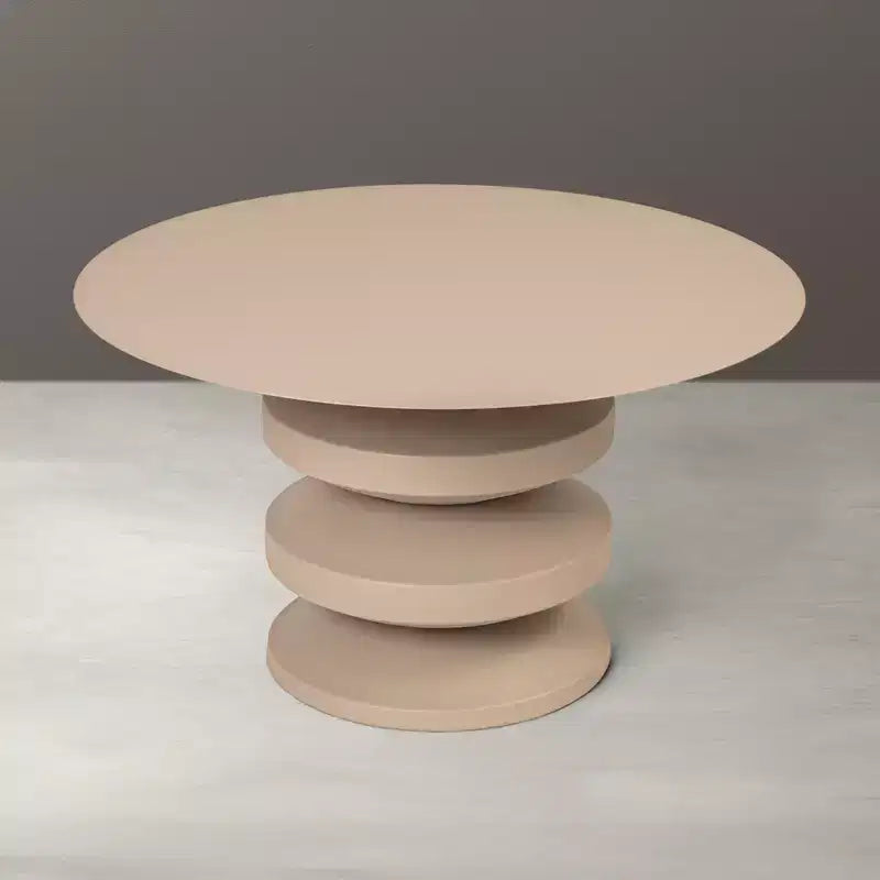 Table Basse Accordéon Métal, Beige
