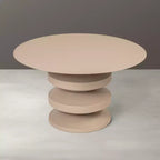 Table Basse Accordéon Métal, Beige