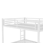 Lits Superposés Queen pour Adultes, Lits Superposés Robustes pour Adultes, Lit Superposé en Métal Taille Queen avec 2 Échelles, Silencieux, Blanc