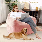 Fauteuil d'appoint en polyester 320 GSM avec rembourrage éponge haute résilience, fauteuil de salon ultra doux pour salon, chambre à coucher