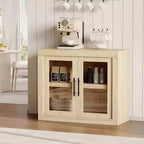 35.4 Inch Modern Sideboard with 2 Doors - Wood Coffee Bar, Free Standing Buffet,Media Console and Credenza for Living Room, Kitchen or Hallway