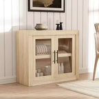 Bahut moderne de 89,9 cm avec 2 portes – Meuble de bar en bois, buffet autoportant, console multimédia et crédence pour salon, cuisine ou couloir