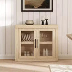 Bahut moderne de 89,9 cm avec 2 portes – Meuble de bar en bois, buffet autoportant, console multimédia et crédence pour salon, cuisine ou couloir