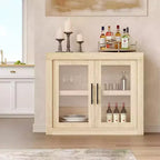 Bahut moderne de 89,9 cm avec 2 portes – Meuble de bar en bois, buffet autoportant, console multimédia et crédence pour salon, cuisine ou couloir