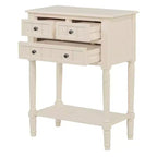 Table console étroite, table de canapé mince avec trois tiroirs de rangement et étagère inférieure, beige