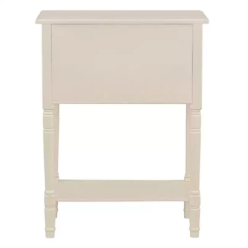 Table console étroite, table de canapé mince avec trois tiroirs de rangement et étagère inférieure, beige