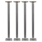 Pipe Decor 3/4 in. x 18 in. Square Flange Pipe Table Legs - 4 Pack