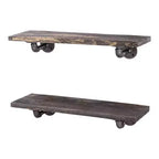 RESTORE Boulder Black 24 in. Shelves with L-Shaped Brackets by Pipe Decor