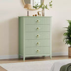 Commode Blanche Cannelée pour Chambre, Tour de Rangement Haute de 43 po avec 5 Tiroirs, Commode Moderne, Unité de Rangement pour Placard, Entrée