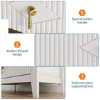 Commode Blanche Cannelée pour Chambre, Tour de Rangement Haute de 43 po avec 5 Tiroirs, Commode Moderne, Unité de Rangement pour Placard, Entrée