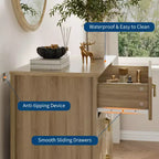 Commode Blanche Cannelée pour Chambre, Tour de Rangement Haute de 43 po avec 5 Tiroirs, Commode Moderne, Unité de Rangement pour Placard, Entrée