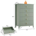 Commode Blanche Cannelée pour Chambre, Tour de Rangement Haute de 43 po avec 5 Tiroirs, Commode Moderne, Unité de Rangement pour Placard, Entrée