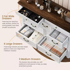 Commode de ferme à 9 tiroirs de 120 cm de large pour chambre à coucher et salon