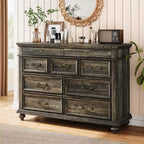 Commode de ferme à 9 tiroirs de 120 cm de large pour chambre à coucher et salon