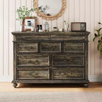 Commode de ferme à 9 tiroirs de 120 cm de large pour chambre à coucher et salon
