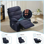 Fauteuil inclinable massant avec fonction de chauffage, fauteuil inclinable et pivotant à 360° pour adultes, fauteuil de nurserie en lin avec poche latérale, deux porte-gobelets