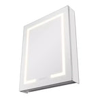 VEVOR Lighted Medicine Cabinet with Mirror, 24 x 30 in Recessed or Wall Mount, 3 Color Dimmable Bathroom Medicine Cabinet, Silver