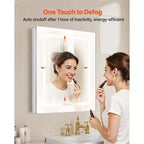 Armoire de toilette lumineuse avec miroir, 24 x 30 po encastrée ou murale, armoire de toilette à intensité variable 3 couleurs, argent