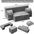 Canapé modulaire pour enfants et tout-petits, ensemble de canapés de jeu en mousse avec coussins détachables, canapé souple convertible pour chambre ou salle de jeux