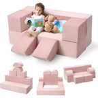 Canapé modulaire pour enfants et tout-petits, ensemble de canapés de jeu en mousse avec coussins détachables, canapé souple convertible pour chambre ou salle de jeux