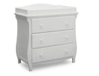 Delta Children Lancaster 3 Drawer Dresser with Changing Top and Interlocking Drawers, Bianca White