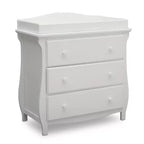 Commode 3 tiroirs Lancaster avec plan à langer et tiroirs à verrouillage, Blanc Bianca