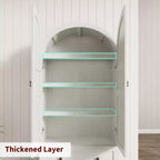 Garde-manger de cuisine, Garde-manger de cuisine haut de 72 po à arche, Armoire en bois polyvalente de style campagnard avec tiroirs, Armoire de style ferme moderne