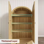 Garde-manger de cuisine, Garde-manger de cuisine haut de 72 po à arche, Armoire en bois polyvalente de style campagnard avec tiroirs, Armoire de style ferme moderne