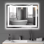 Miroir de salle de bain anti-buée à double source et trois modes