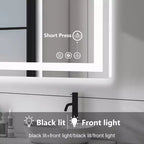Miroir de salle de bain anti-buée à double source et trois modes