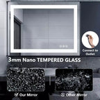 Miroir de salle de bain anti-buée à double source et trois modes