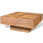Table basse marron en manguier massif Petite table basse durable