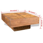 Table basse marron en manguier massif Petite table basse durable