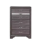 HomeStock 19 in.H Melamine Vertical Dressers with 4 - Drawers in Gray Finish