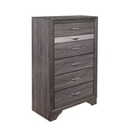 Commode verticale en mélamine de 4 tiroirs, 48 cm de hauteur, au fini gris