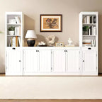 Bahut 4 portes de 160 cm, Buffet de rangement moderne pour le salon, la salle à manger et le bureau